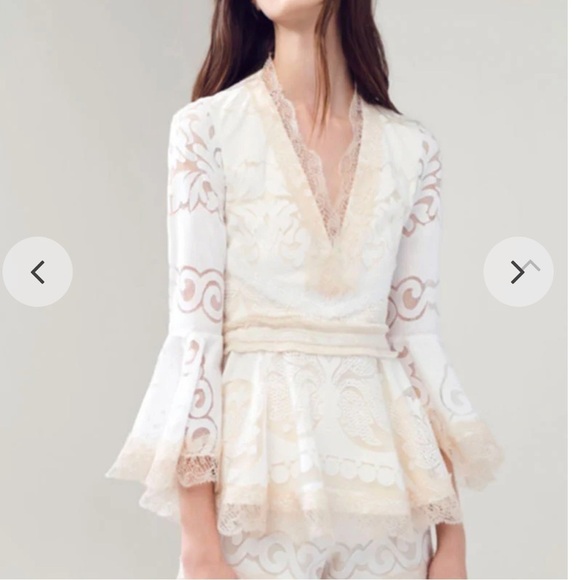 ALEXIS ALEXINA LACE TOP IN PEARL WHITE, size Small - Picture 1 of 12